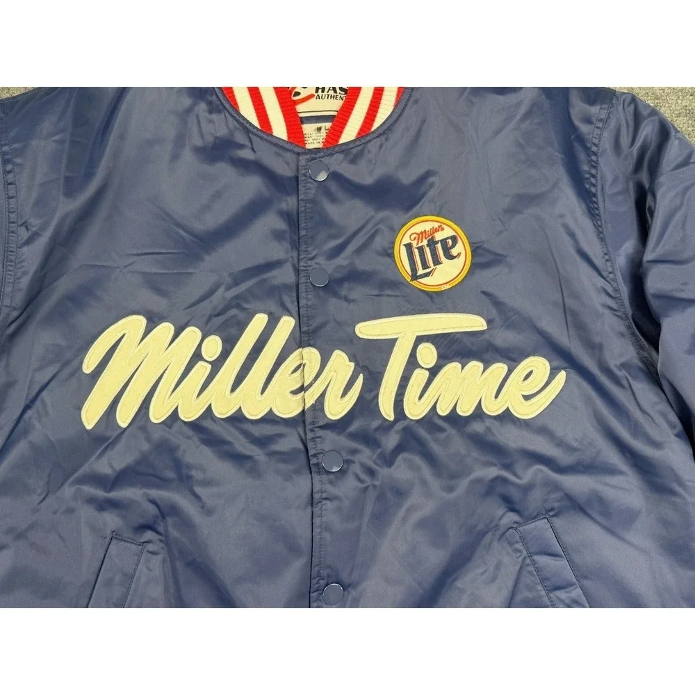 VTG Chase Authentics Rusty Wallace Miller Time NASCAR Jacket Blue Men Size‎ XXL